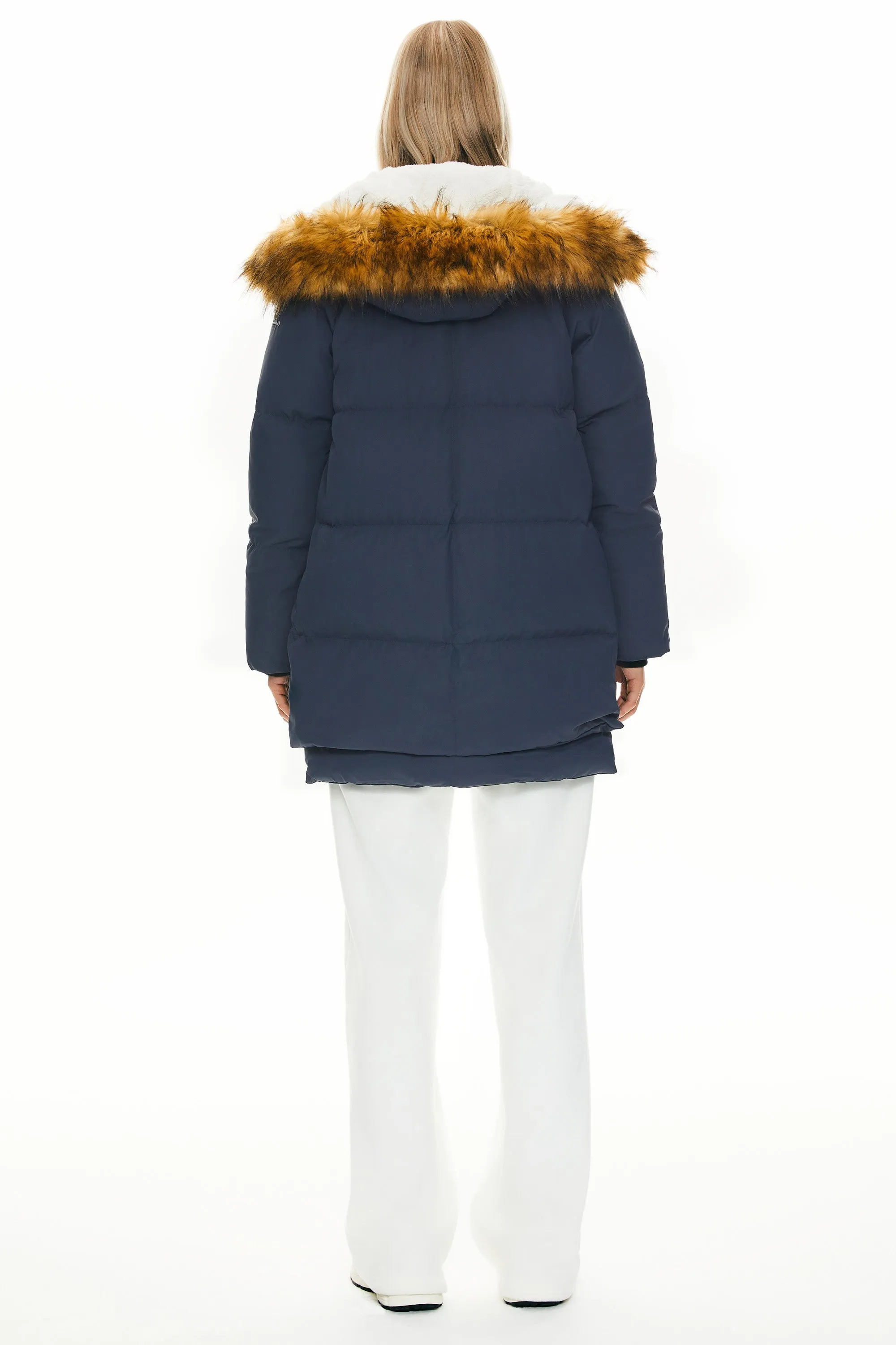 092 Classics Thickened Down Jacket with Faux Fur Hood