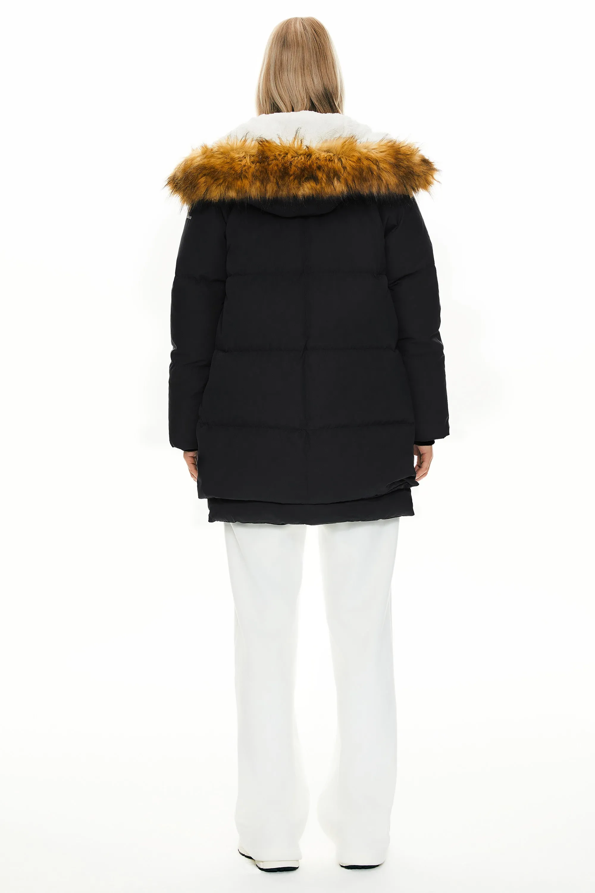 092 Classics Thickened Down Jacket with Faux Fur Hood
