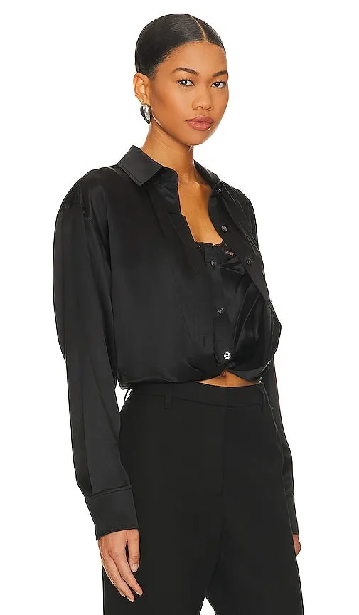 Alexander Wang Button Down With Integrated Cami in Black