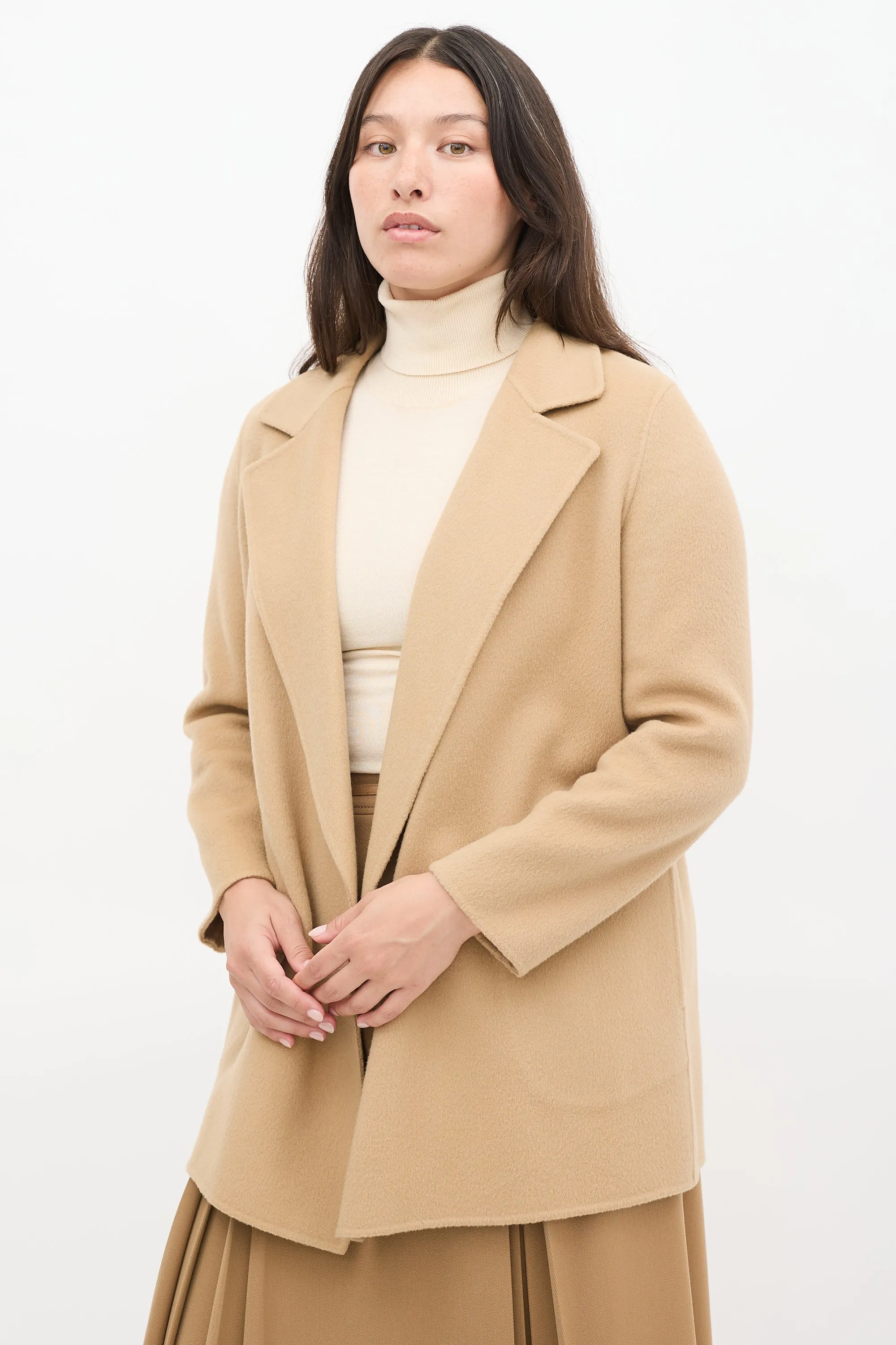 Beige Wool & Cashmere Open Jacket