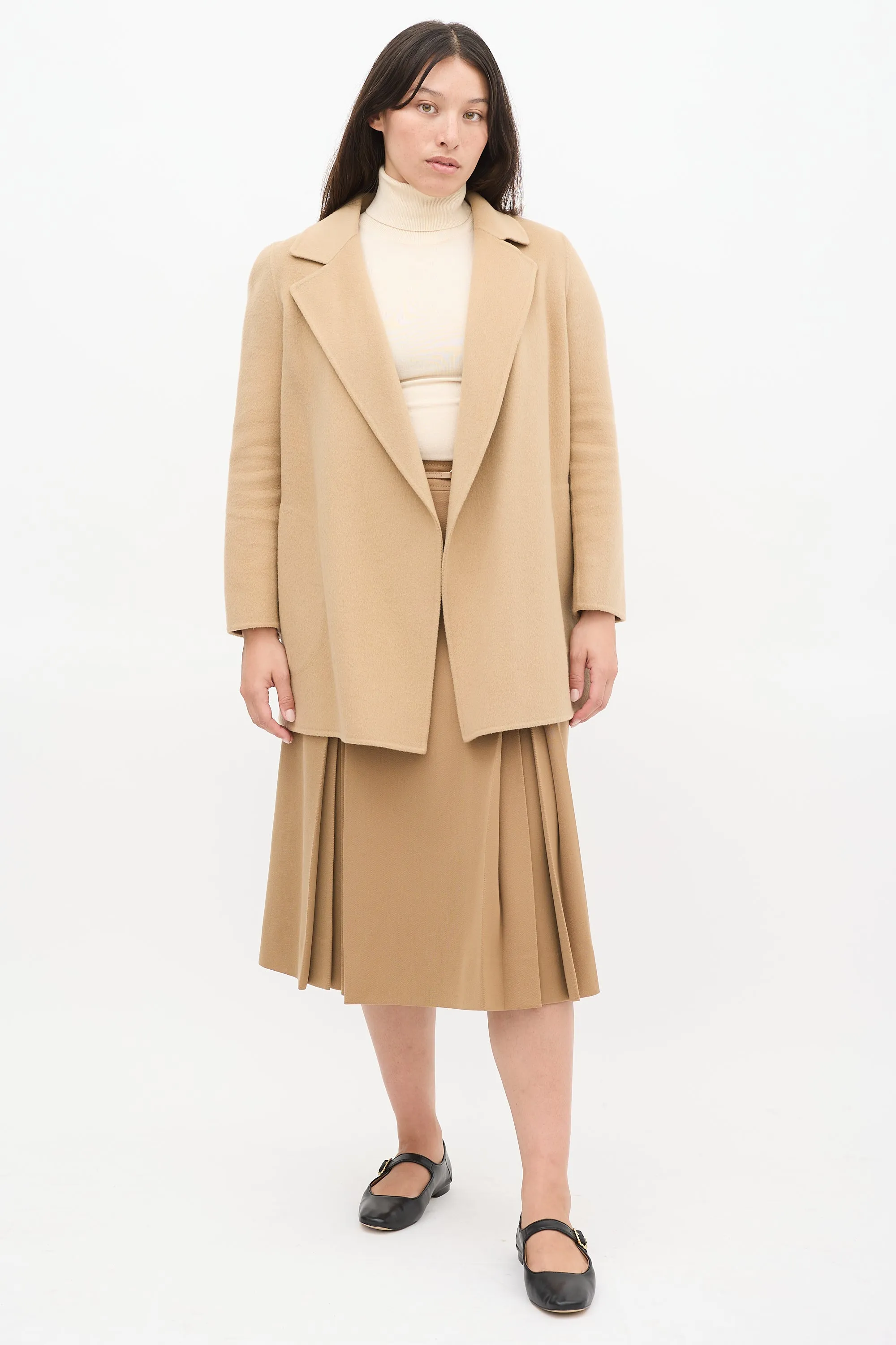 Beige Wool & Cashmere Open Jacket