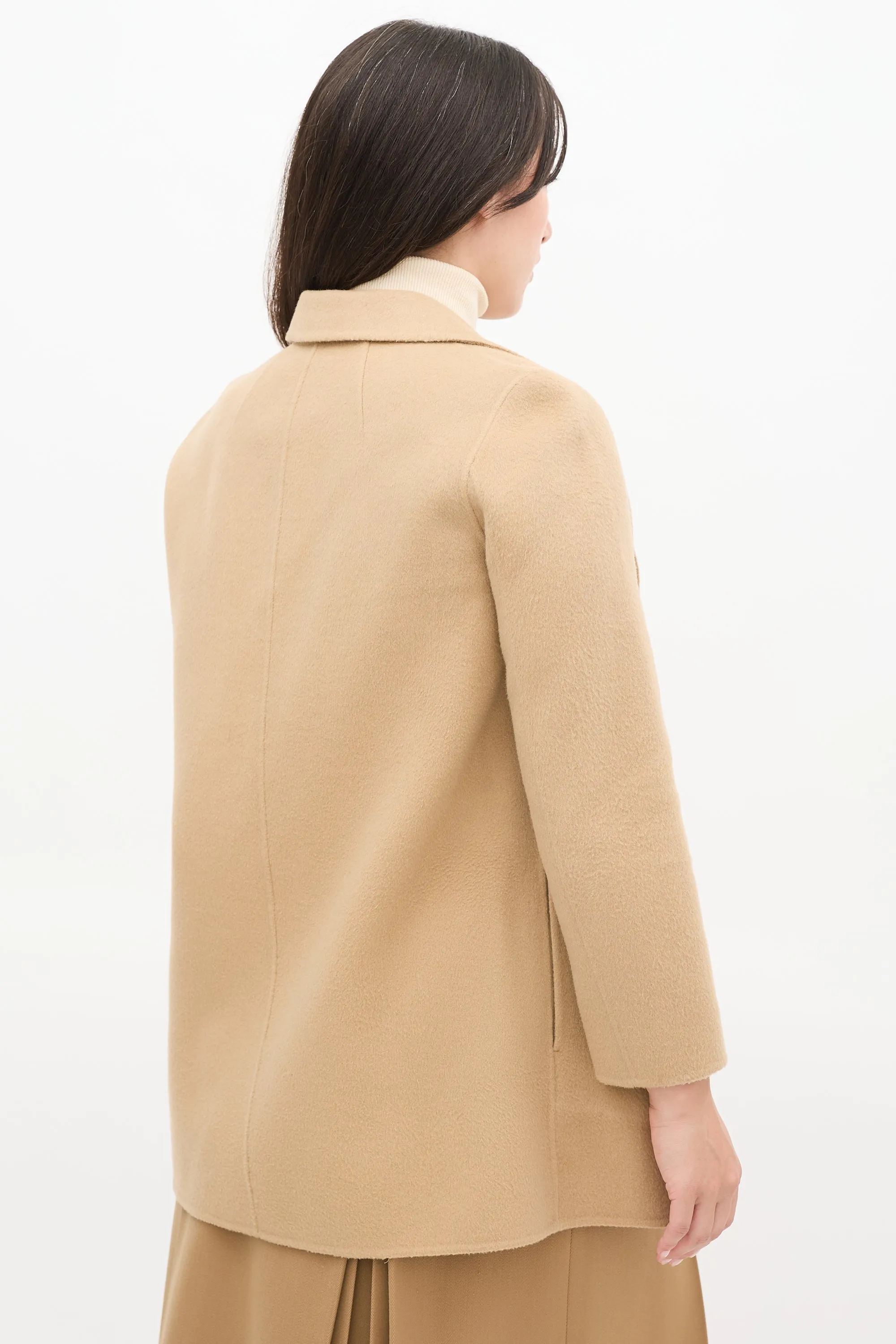 Beige Wool & Cashmere Open Jacket