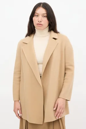 Beige Wool & Cashmere Open Jacket
