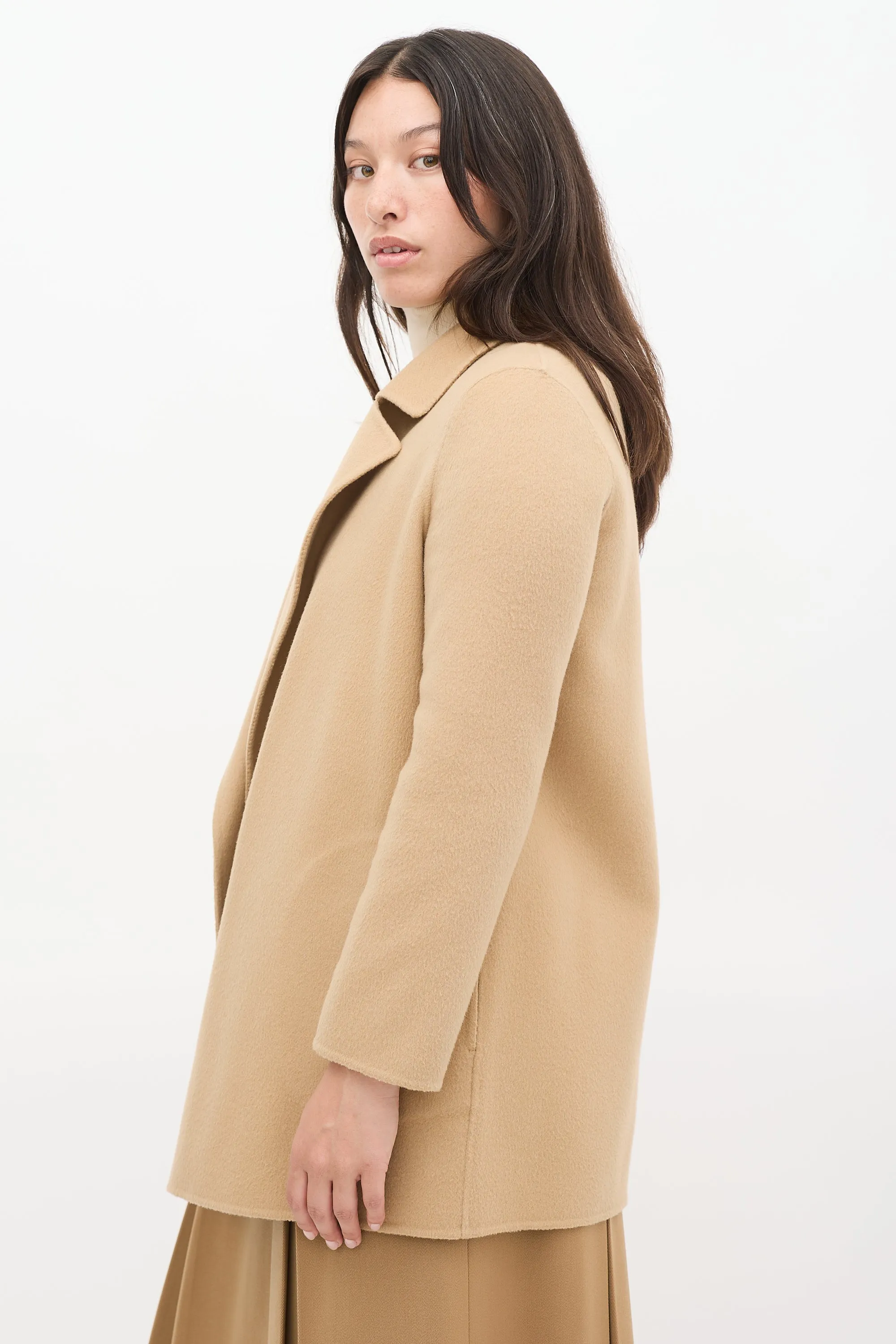 Beige Wool & Cashmere Open Jacket