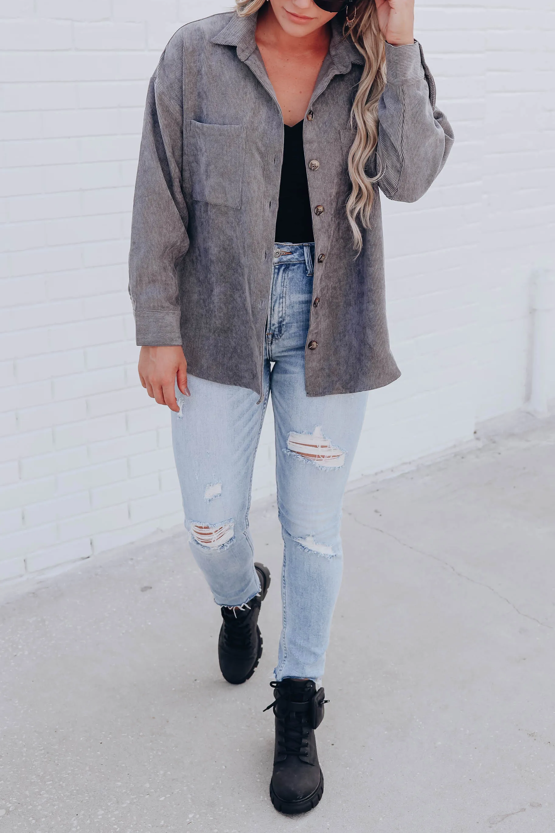 Camden Corduroy Button Down Top