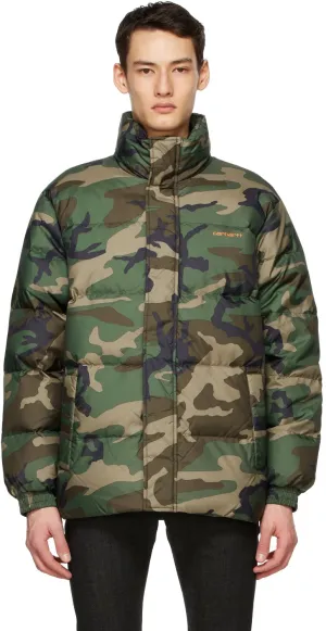 Carhartt Work In Progress Green Down Camo Danville Jacket