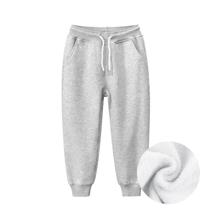 Children Solid Color Fleece Thickened Pants by MyKids-USA™
