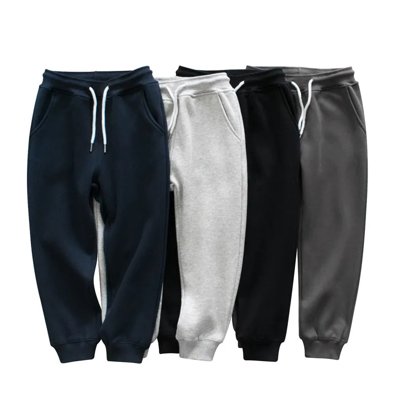 Children Solid Color Fleece Thickened Pants by MyKids-USA™