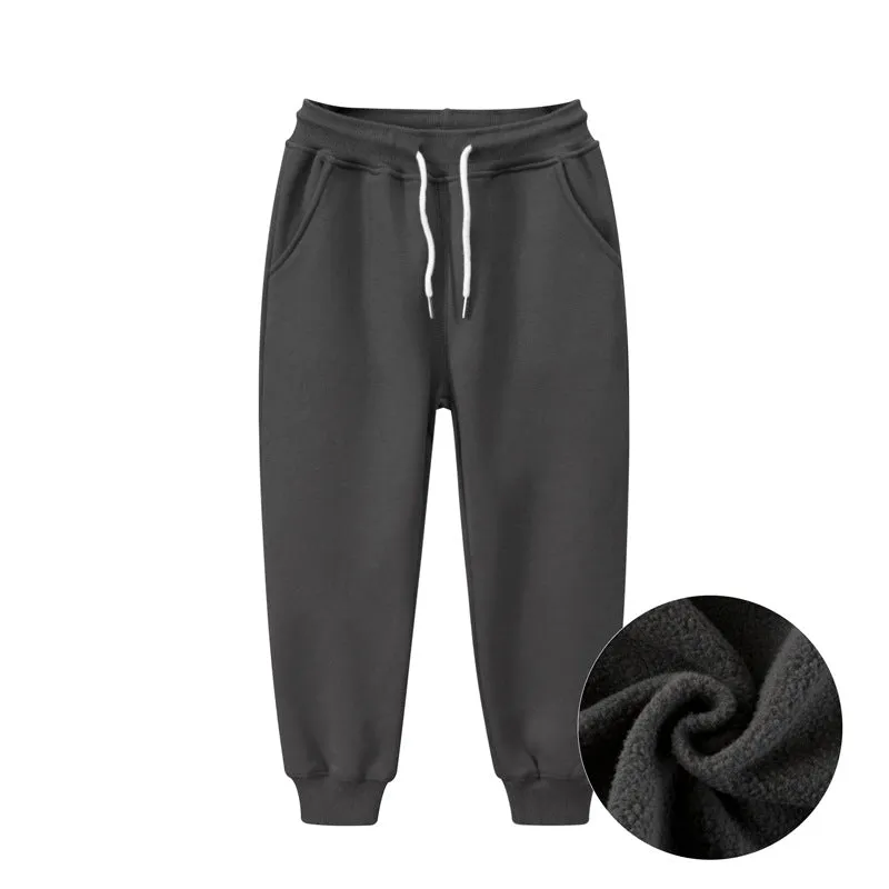 Children Solid Color Fleece Thickened Pants by MyKids-USA™