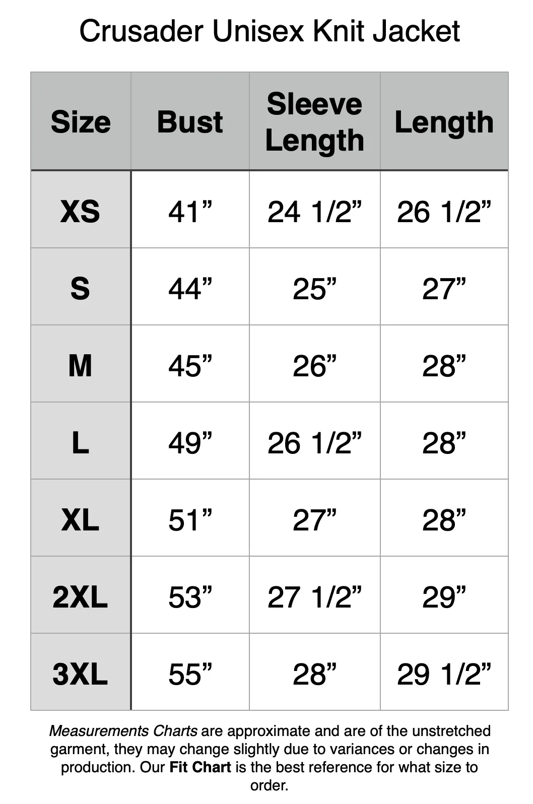 Crusader Unisex Knit Jacket