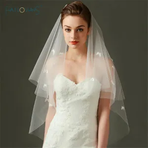 Elbow Length Bows Veil