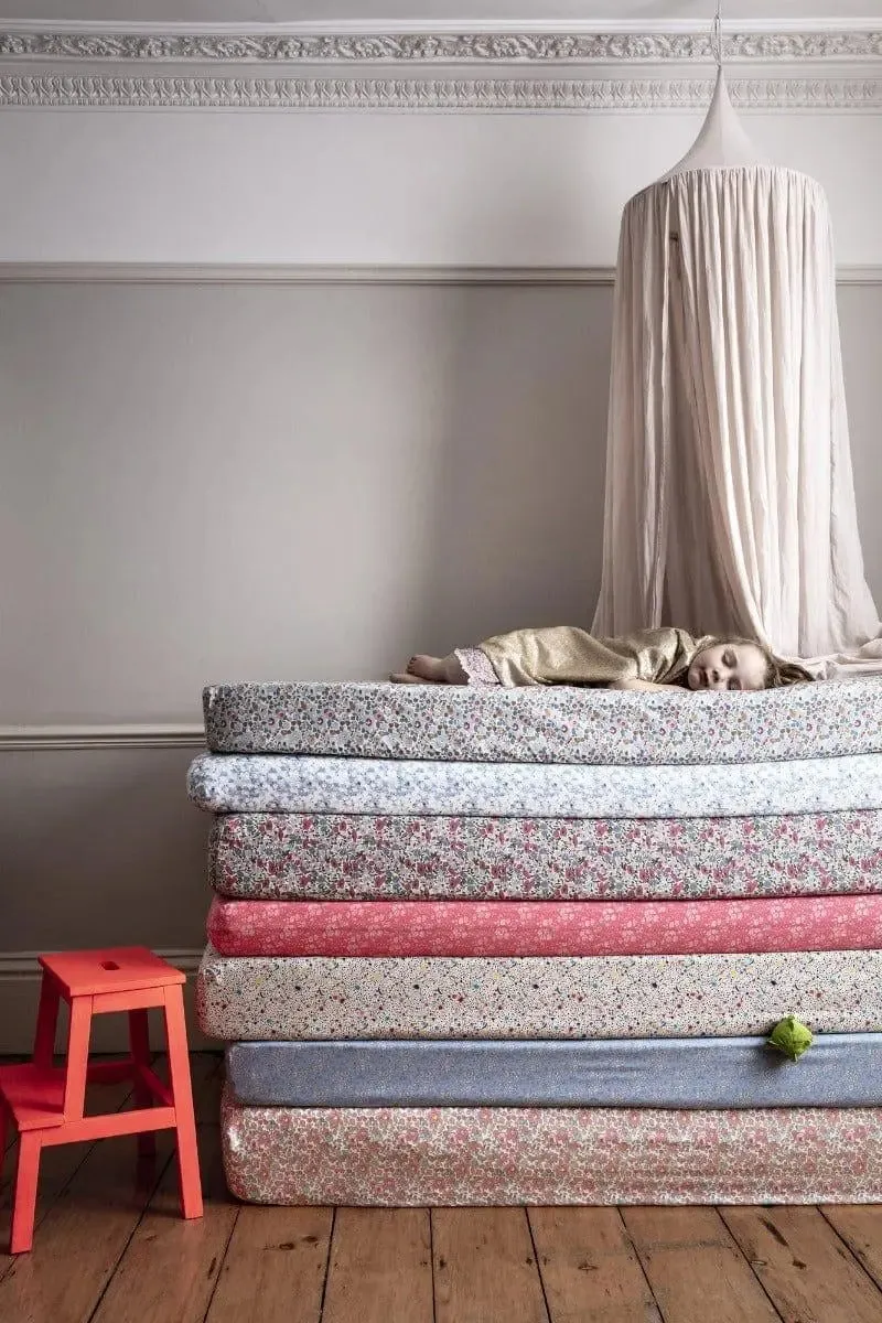 Fitted Sheet Made With Liberty Fabric BETSY GREY