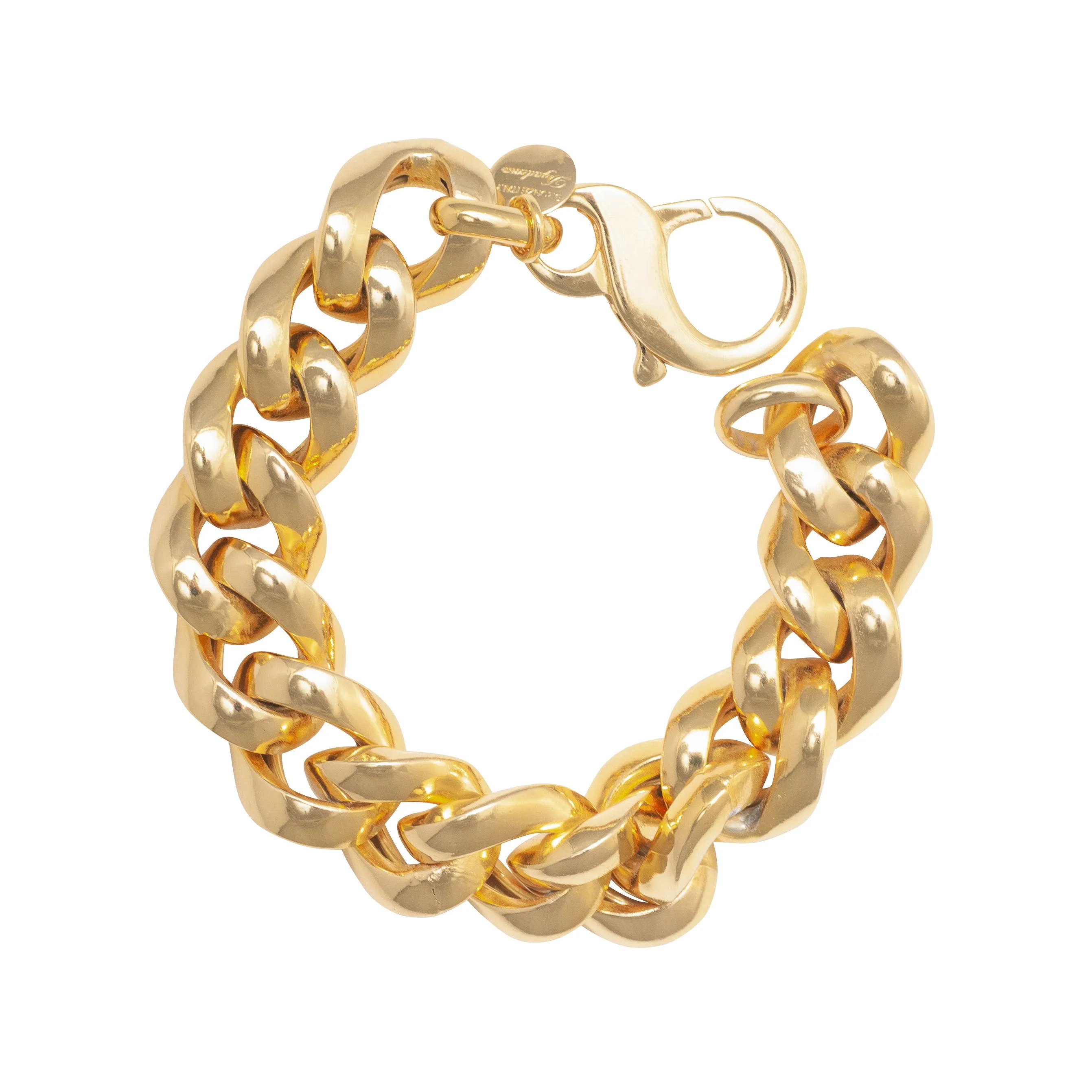 GOLD THICK CURB CHAIN BRACELET