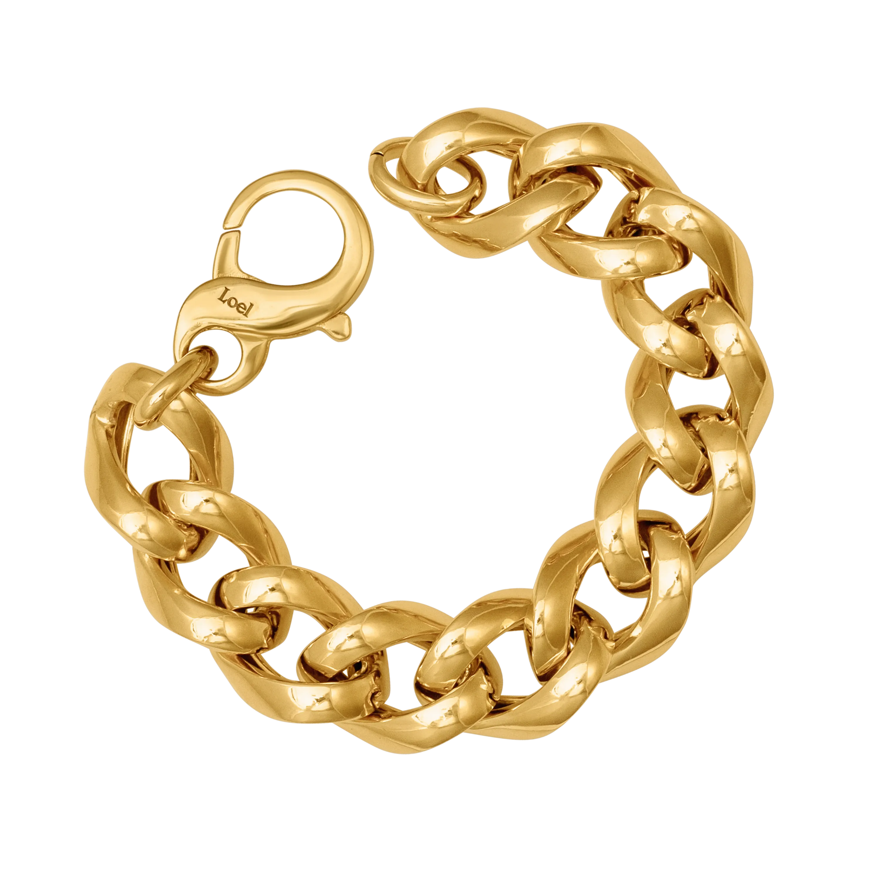 GOLD THICK CURB CHAIN BRACELET
