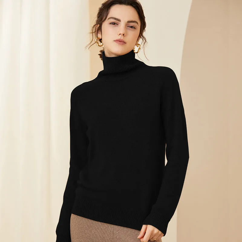 High Neck Thickened Cashmere Sweater Women's Pull over Cashmere Sweater