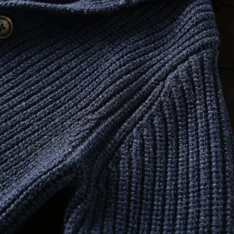 Italian custom made ultra-fine wool foreign trade tail goods autumn and winter men's high-end thickened knitted cardigan sweater jacket