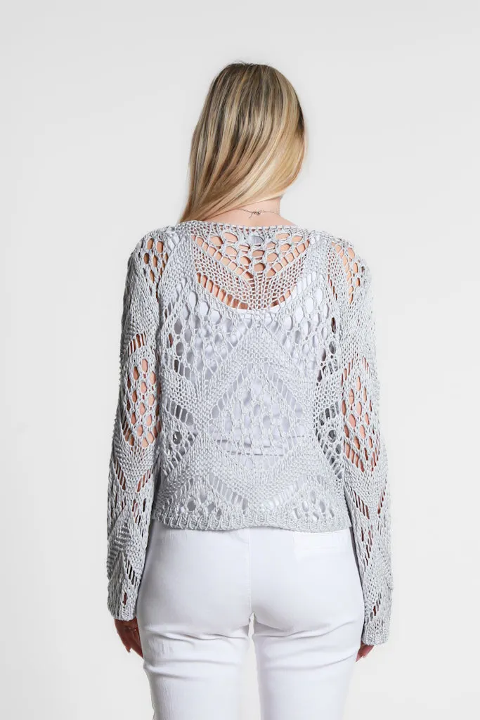 Kandra Open Knit Tie Front Bolero (CLS303)