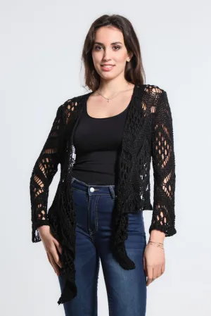 Kandra Open Knit Tie Front Bolero (CLS303)