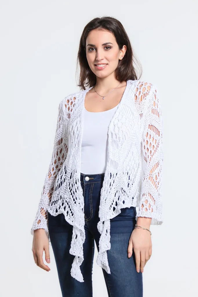 Kandra Open Knit Tie Front Bolero (CLS303)