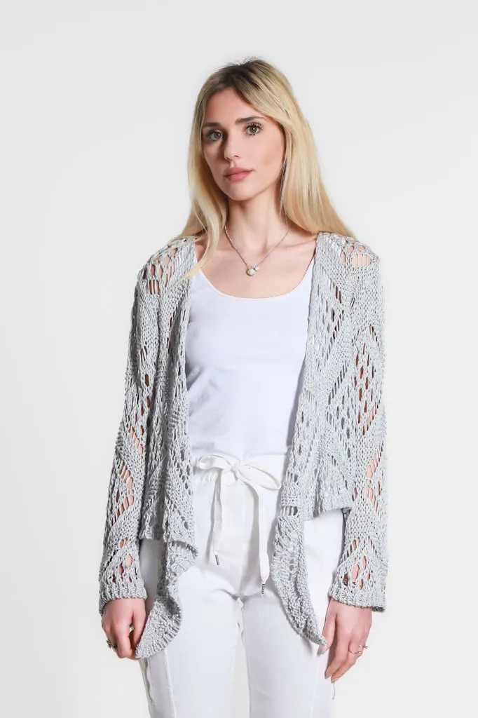 Kandra Open Knit Tie Front Bolero (CLS303)