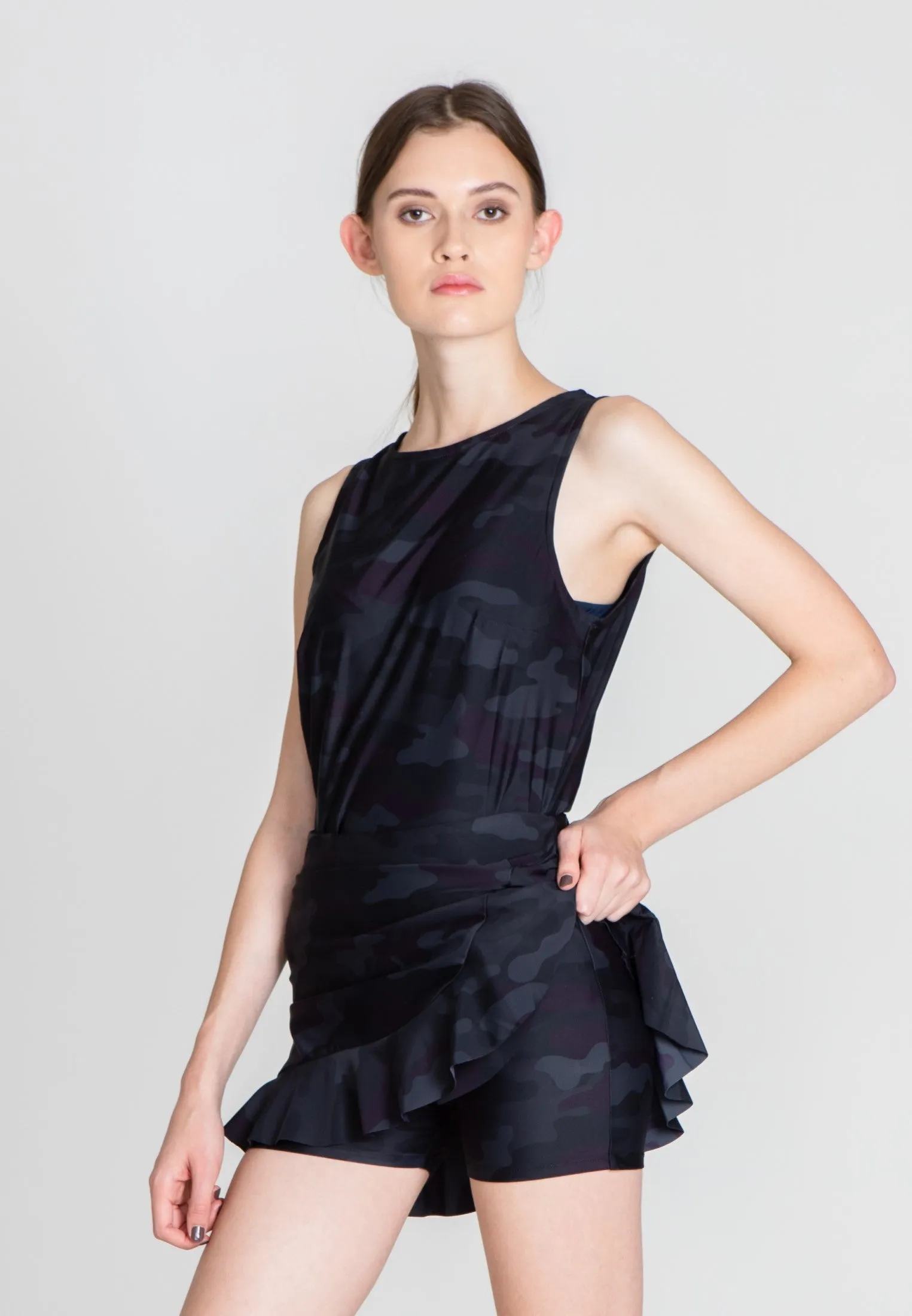 La Luna Sport Top - Grey Camo