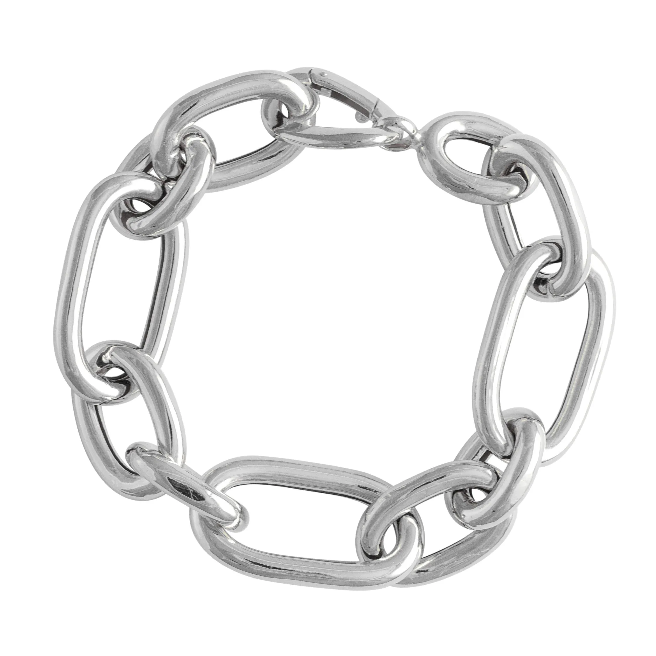 LARGE THICK SILVER CHAIN BRACELET