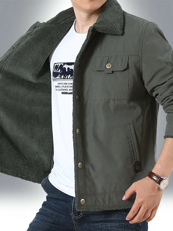 Men's Velvet Thickened Warm Loose Cotton Jacket