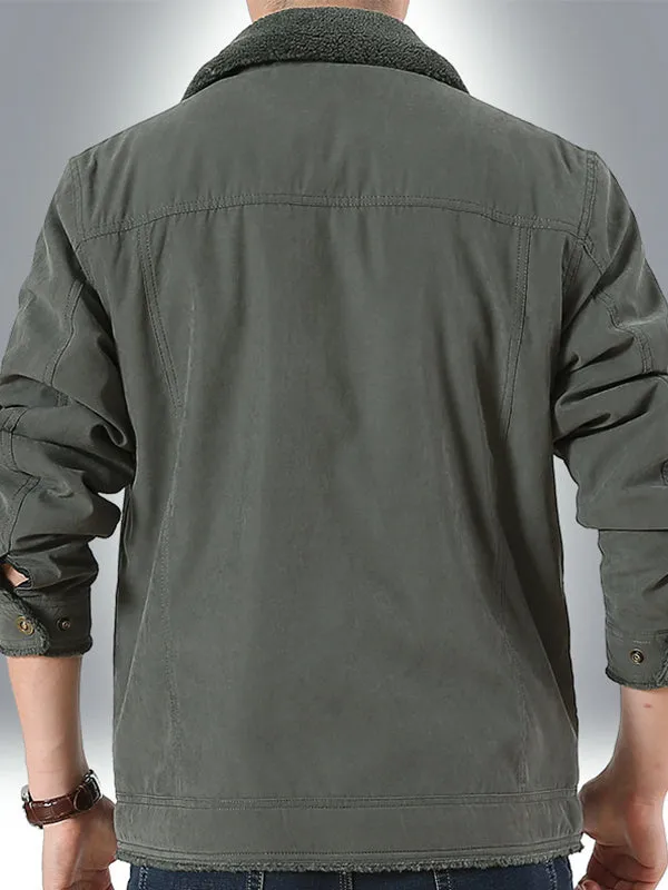 Men's Velvet Thickened Warm Loose Cotton Jacket
