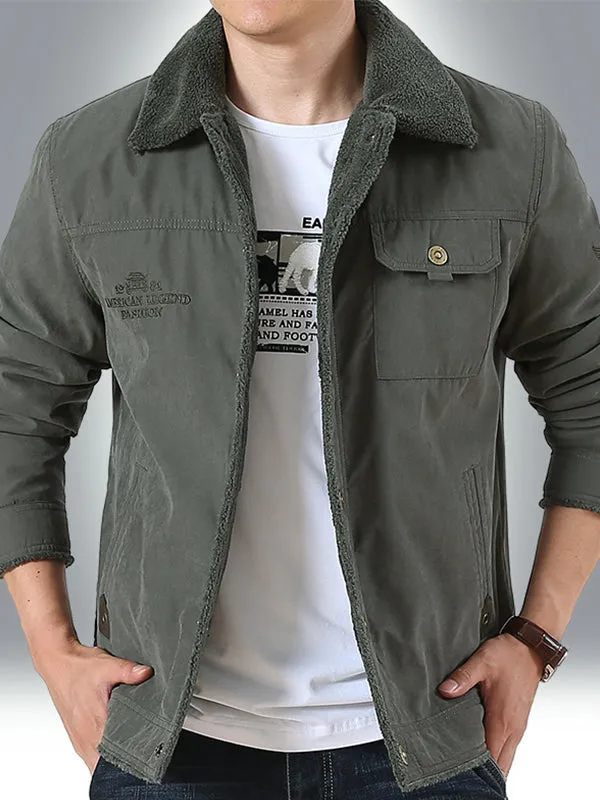 Men's Velvet Thickened Warm Loose Cotton Jacket