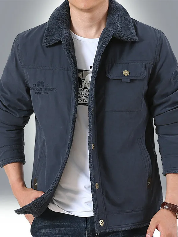 Men's Velvet Thickened Warm Loose Cotton Jacket