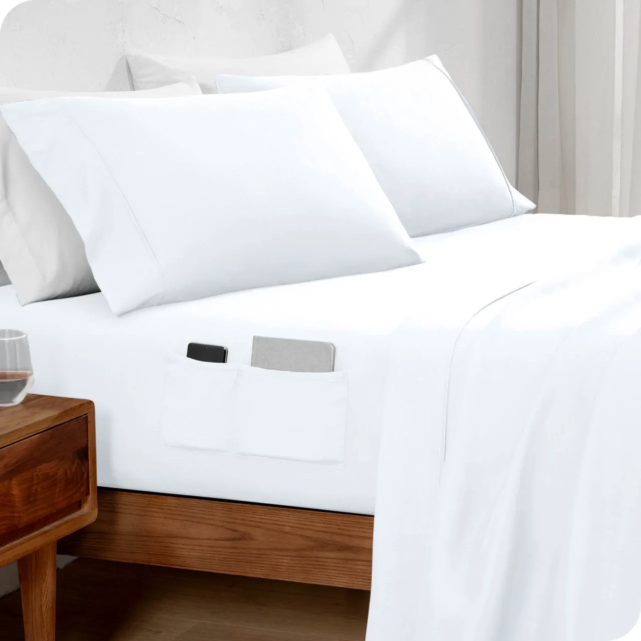 Microfiber Hydro-Brushed Dual-Pocket Sheet Set Comfortable Bedding Set