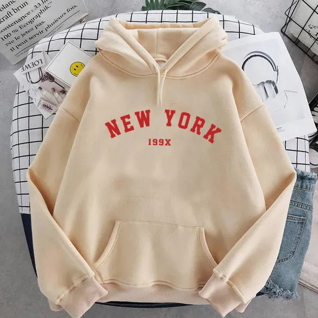 NEW Colors Sweatshirts Velvet Winter Women's NEW YORK