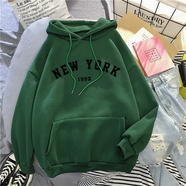 NEW Colors Sweatshirts Velvet Winter Women's NEW YORK