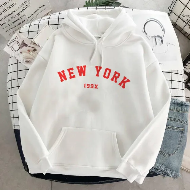 NEW Colors Sweatshirts Velvet Winter Women's NEW YORK