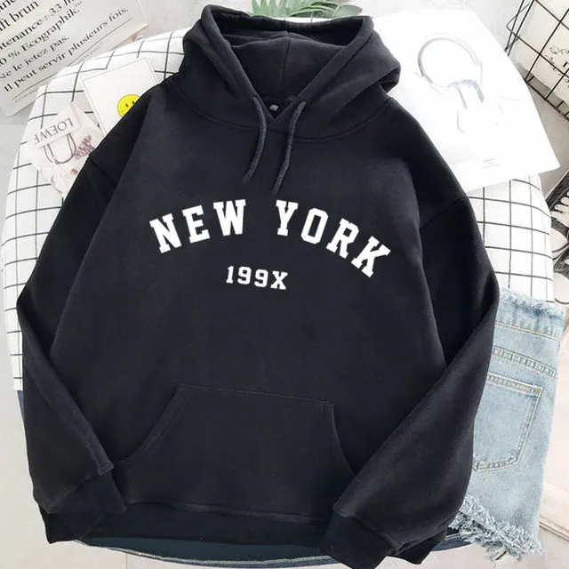 NEW Colors Sweatshirts Velvet Winter Women's NEW YORK