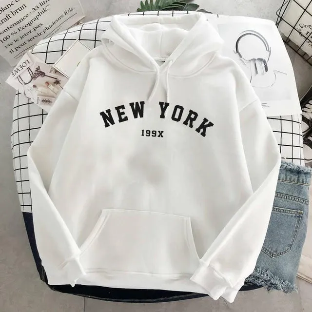 NEW Colors Sweatshirts Velvet Winter Women's NEW YORK