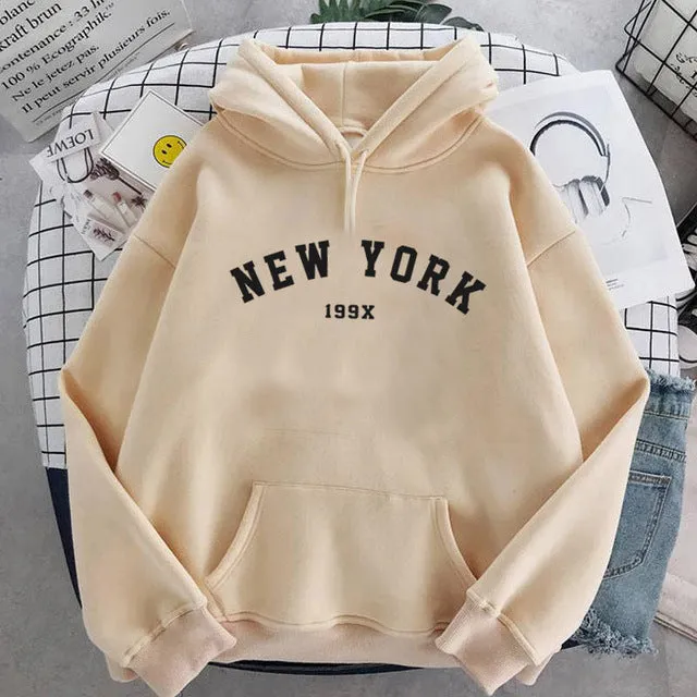 NEW Colors Sweatshirts Velvet Winter Women's NEW YORK