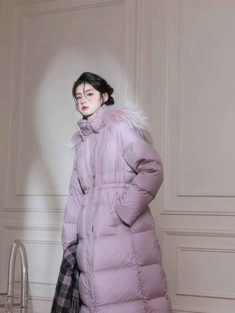 Purple diamond long down jacket【s0000005811】