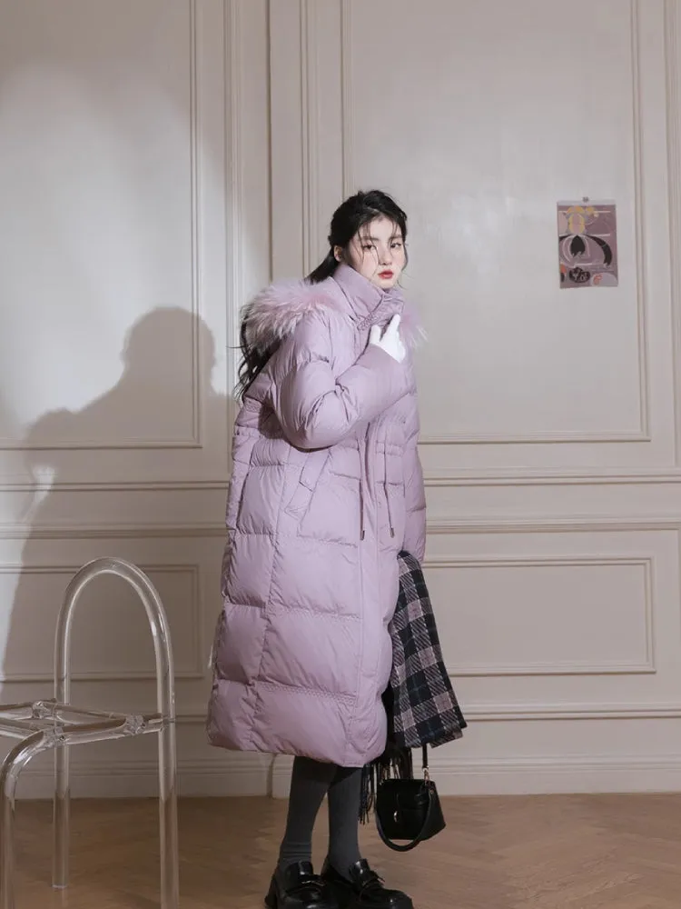 Purple diamond long down jacket【s0000005811】
