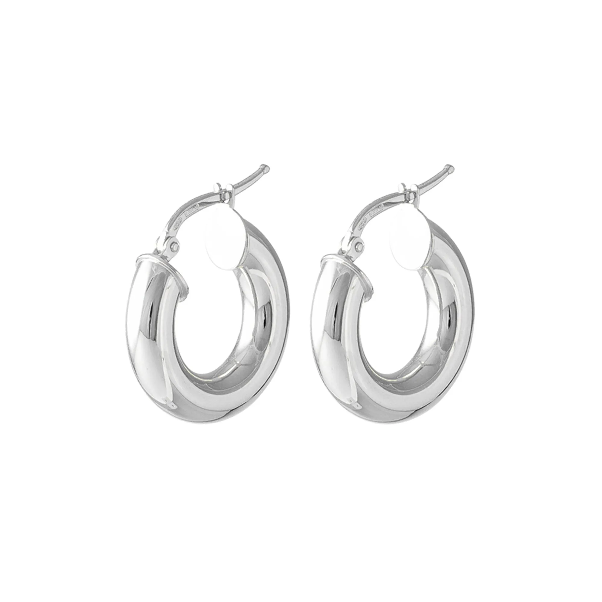 THICK SILVER HOOP EARRINGS