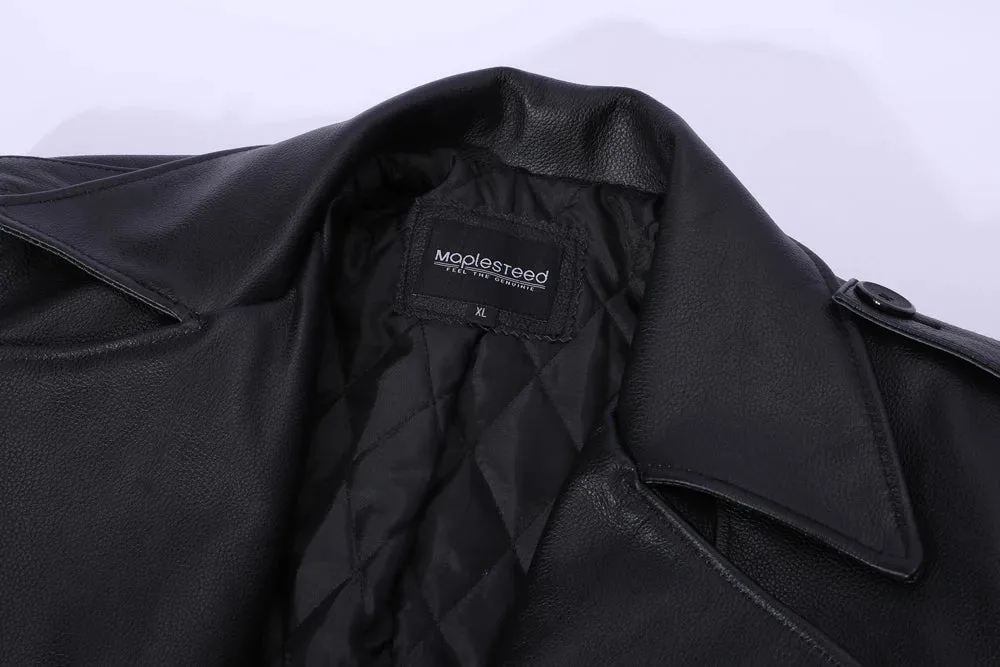 Ultra Long Men Leather Coat Quilted 100% Natural Cowhide Male Leather Trench Winter Euro US Size Sleeve 66-69 Chest 106~130 M464