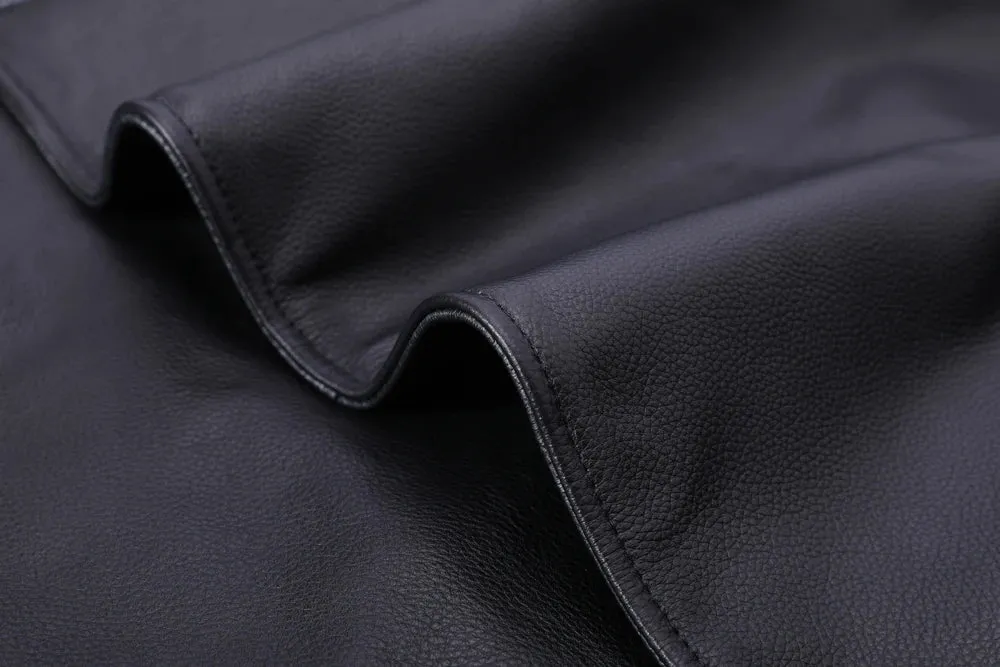 Ultra Long Men Leather Coat Quilted 100% Natural Cowhide Male Leather Trench Winter Euro US Size Sleeve 66-69 Chest 106~130 M464