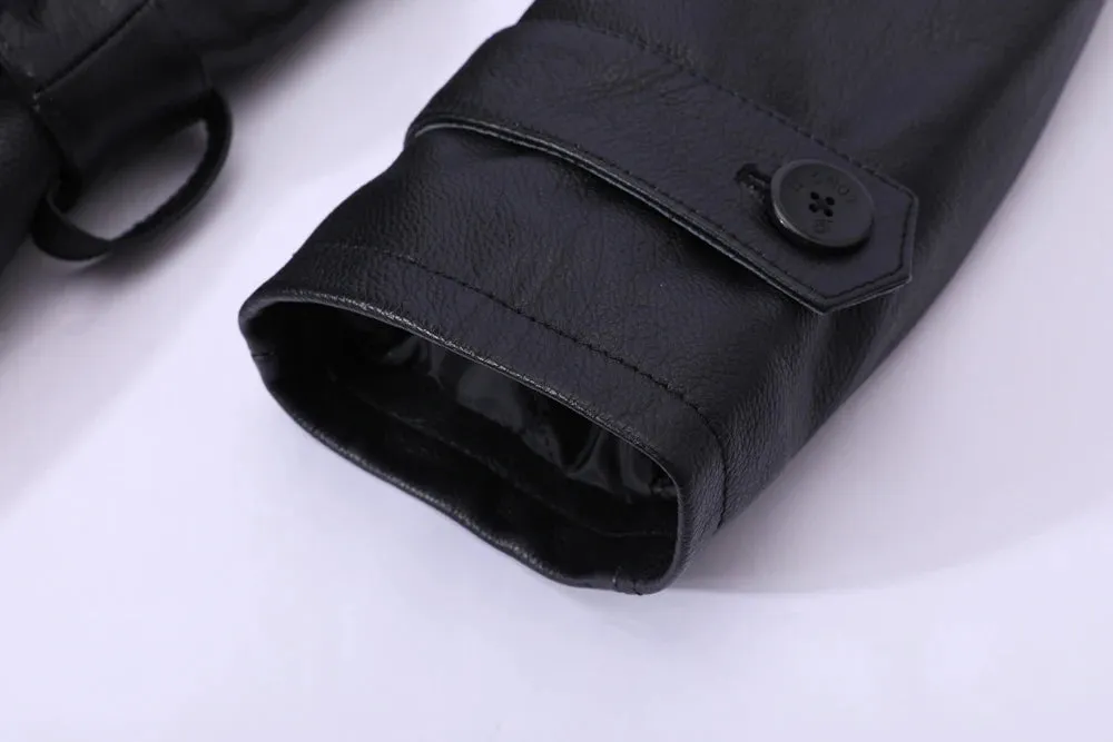 Ultra Long Men Leather Coat Quilted 100% Natural Cowhide Male Leather Trench Winter Euro US Size Sleeve 66-69 Chest 106~130 M464
