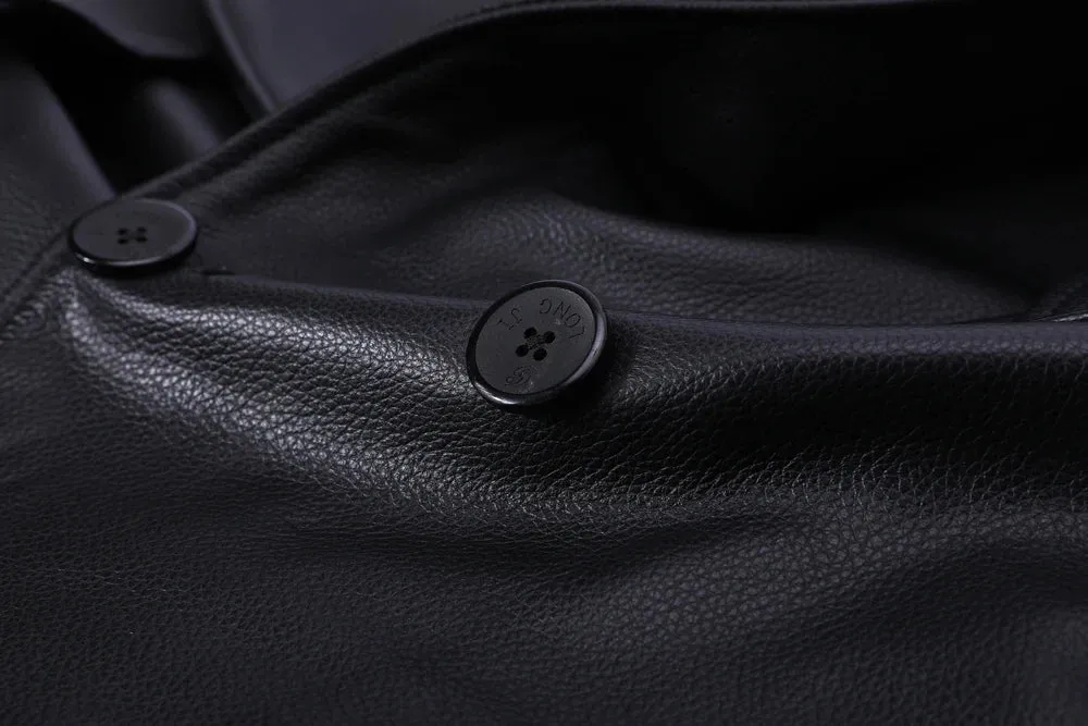 Ultra Long Men Leather Coat Quilted 100% Natural Cowhide Male Leather Trench Winter Euro US Size Sleeve 66-69 Chest 106~130 M464