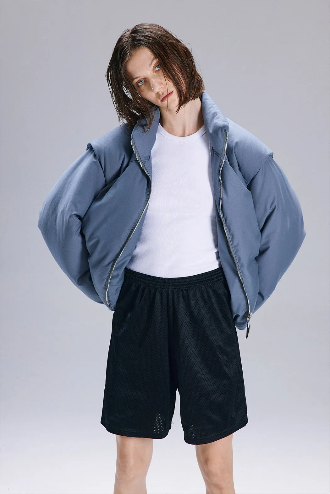 warm thickened white duck down jacket