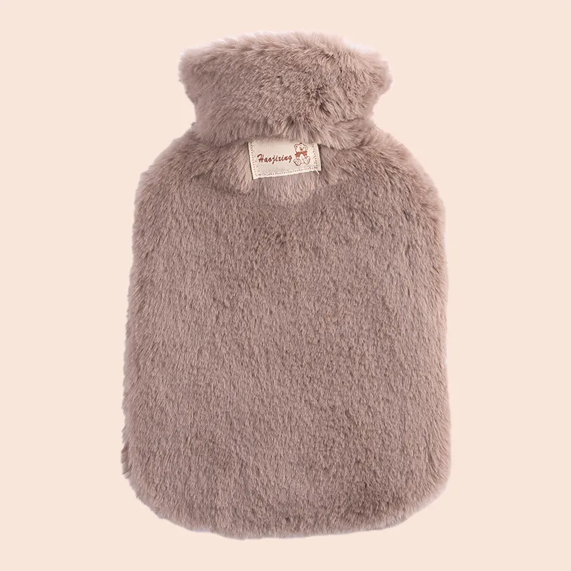 Winter Warm Hot Water Bag with Removable Thickened Plush Cloth Cover