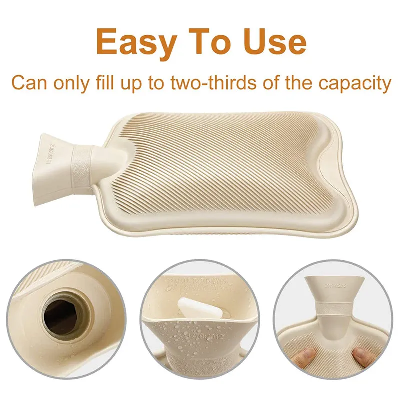 Winter Warm Hot Water Bag with Removable Thickened Plush Cloth Cover